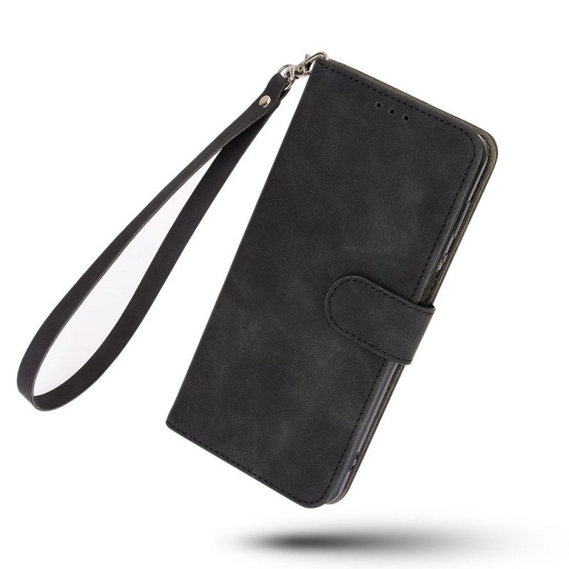 Flip Case Für Oppo A74 4G Farbige Hautberührung