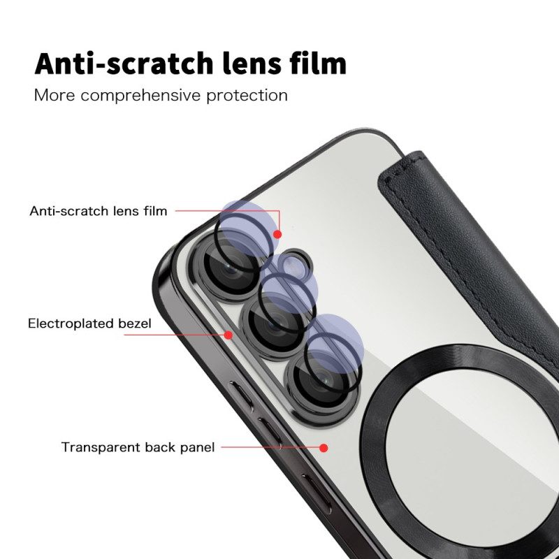 Flip Case Samsung Galaxy S25 5g Handyhülle Lederoptik Kompatibel Mit Magsafe Und Rfid-schutz