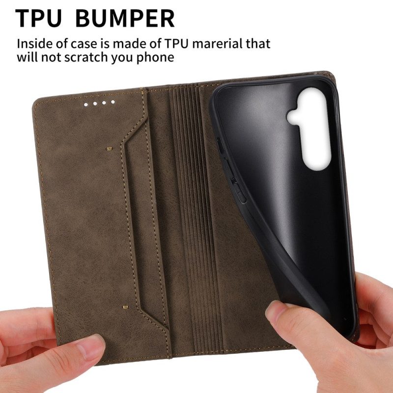 Flip Case Samsung Galaxy S25 5g Rfid-blockierender Lederlook