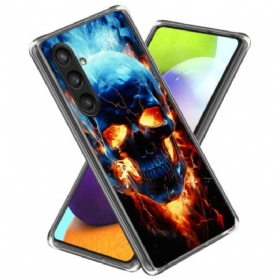 Hülle Für Samsung Galaxy S25 5g Flammender Totenkopf