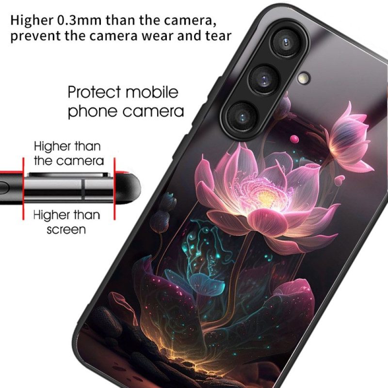 Hülle Für Samsung Galaxy S25 5g Gehärtetes Glas Mit Lotusmuster