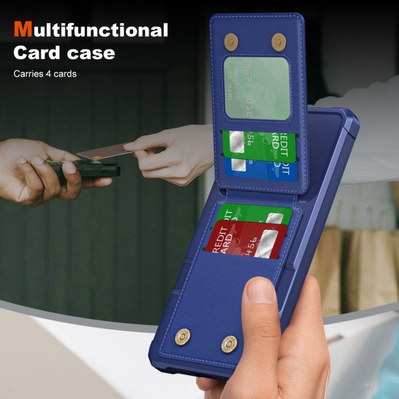 Hülle Für Samsung Galaxy S25 5g Kartenhalter Und Ständer In Metallic-optik