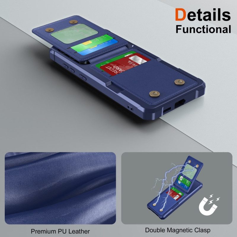 Hülle Für Samsung Galaxy S25 5g Kartenhalter Und Ständer In Metallic-optik