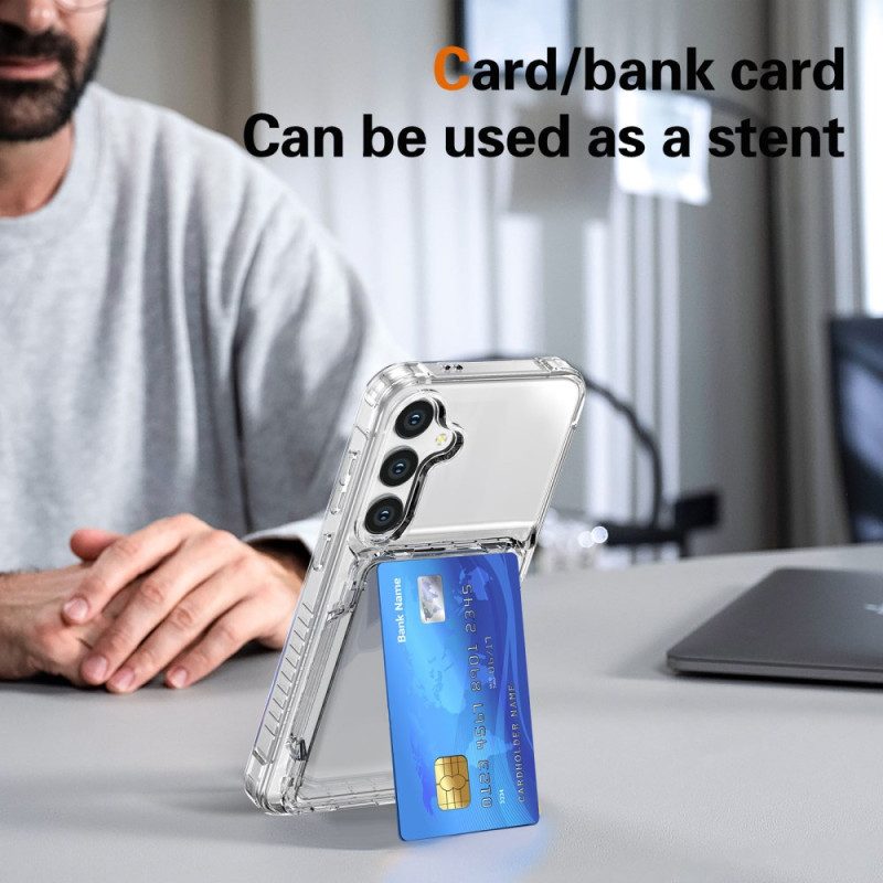 Hülle Für Samsung Galaxy S25 5g Transparent Mit Integriertem Kartenhalter