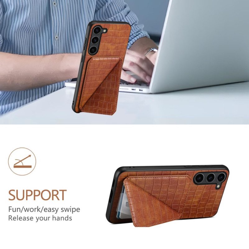 Hülle Samsung Galaxy S25 5g Kartenhalter Mit Krokodil-optik