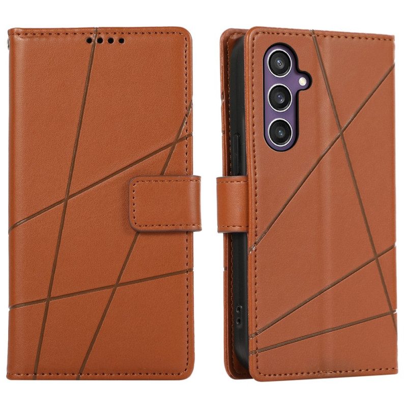 Lederhüllen Für Samsung Galaxy S25 5g Linien Und 3 Kartenhalter