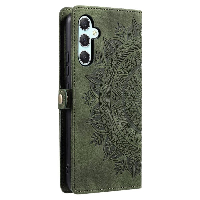 Lederhüllen Für Samsung Galaxy S25 5g Mandala-wildlederoptik