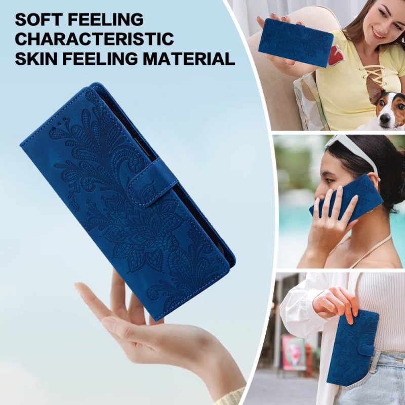 Lederhüllen Samsung Galaxy S25 5g Blumenmuster