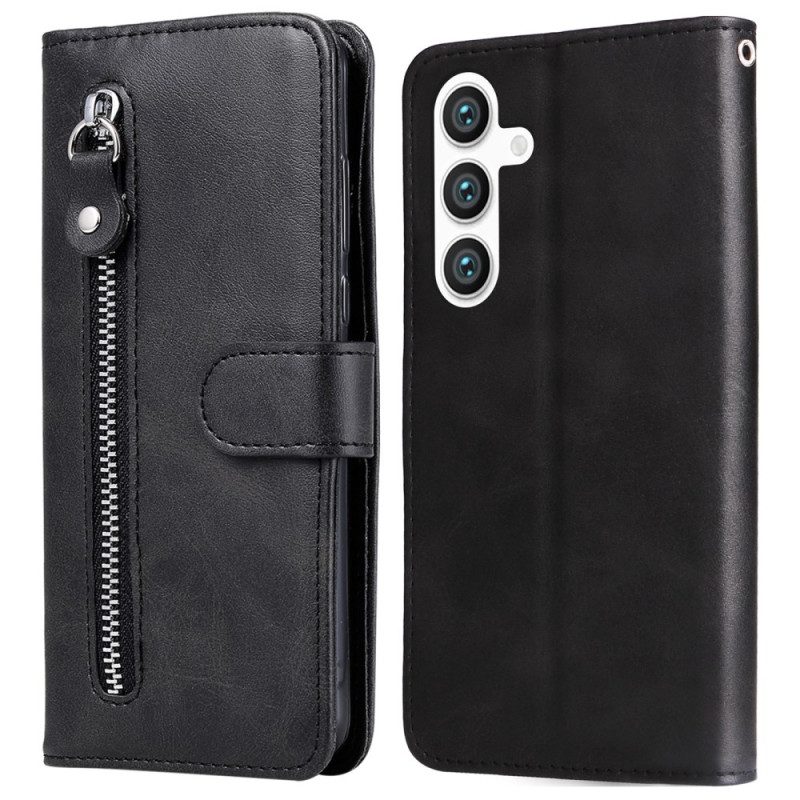Lederhüllen Samsung Galaxy S25 5g Handyhülle Geldbörse Mit Reißverschluss
