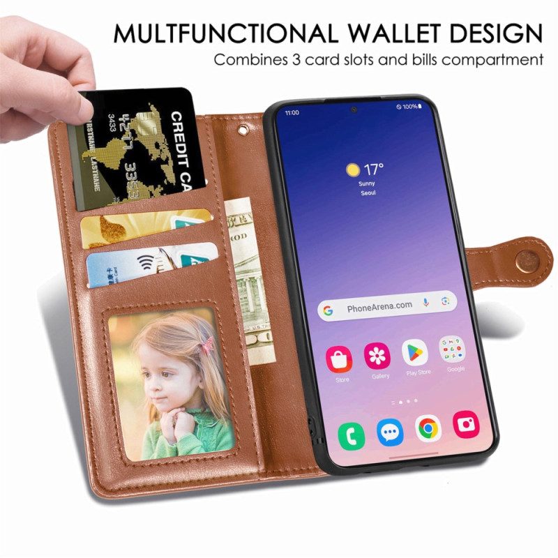 Lederhüllen Samsung Galaxy S25 5g Handyhülle Magnetverschluss