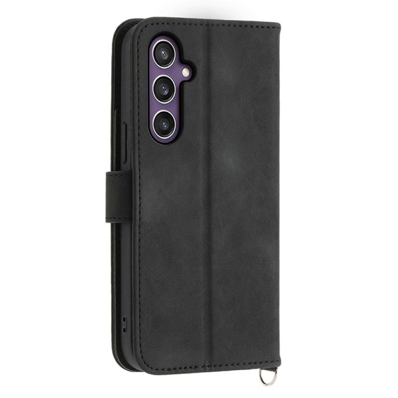 Lederhüllen Samsung Galaxy S25 5g Handyhülle Riemen Mit Spitzendesign