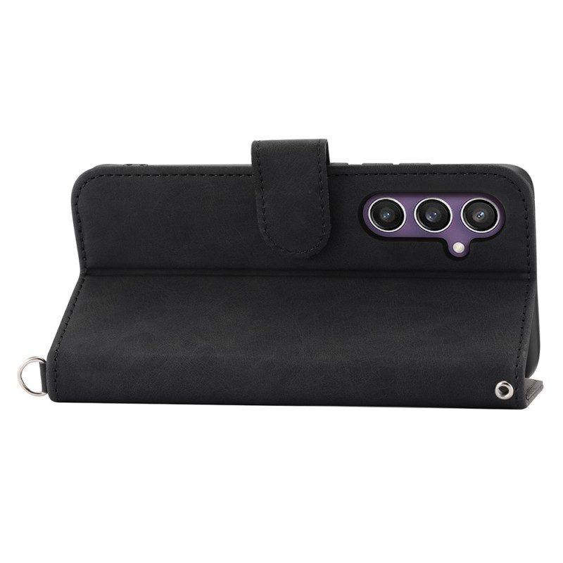 Lederhüllen Samsung Galaxy S25 5g Handyhülle Riemen Mit Spitzendesign