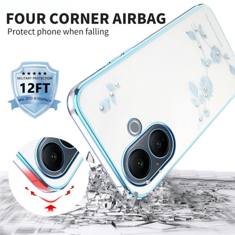 Hülle Vivo V60 Lite Handyhülle Strasssteine Und Ewige Blumen