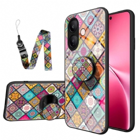 Hülle Vivo V60 Lite Ringhalter Und Patchwork-lanyard