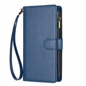 Lederhüllen Für Vivo V60 Lite Geldbörse Mit 8 Kartenfächern Und Trageband