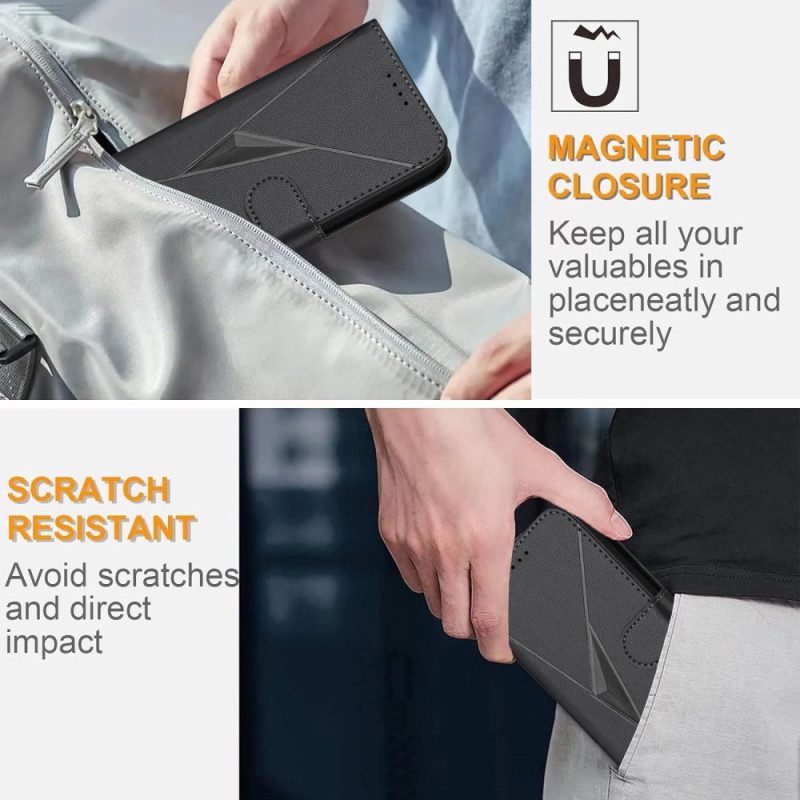 Lederhüllen Vivo V60 Lite Handyhülle Dreiecksmuster