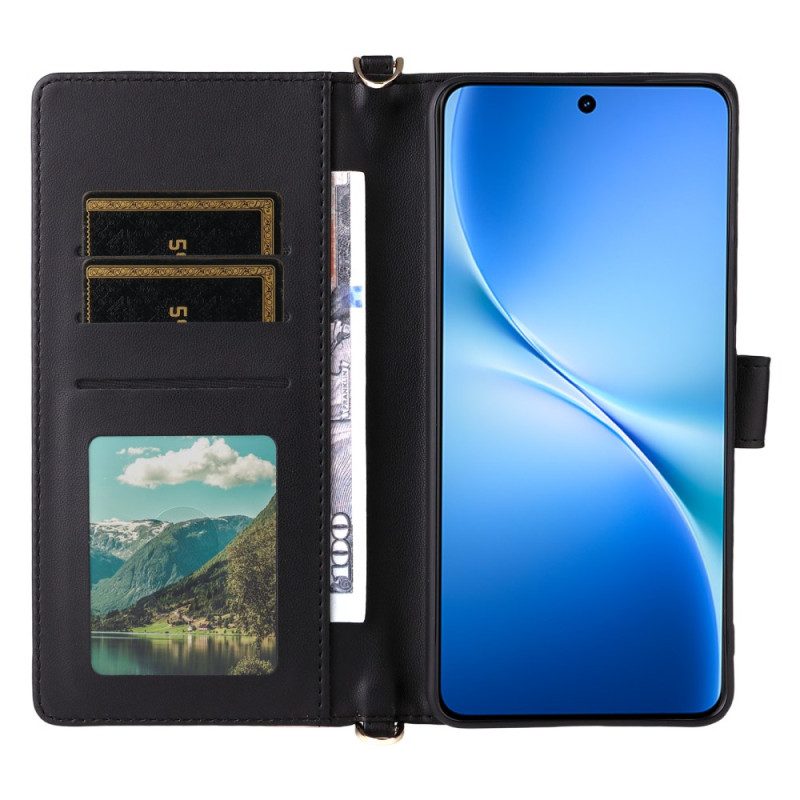 Lederhüllen Vivo V60 Lite Handyhülle Gesteppt Mit Riemen