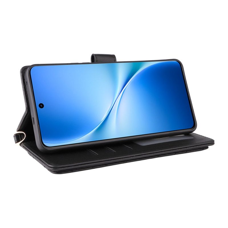 Lederhüllen Vivo V60 Lite Handyhülle Gesteppt Mit Riemen