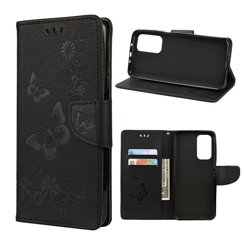 Flip Case Für Xiaomi Mi 10T / 10T Pro Nur Schmetterlinge Mit Schlüsselband