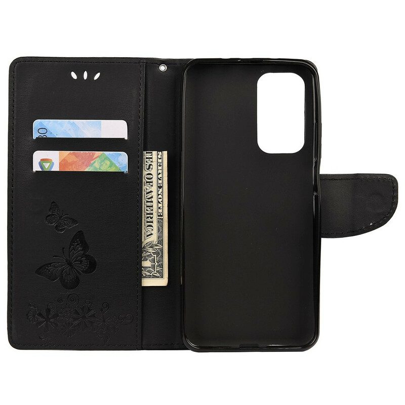Flip Case Für Xiaomi Mi 10T / 10T Pro Nur Schmetterlinge Mit Schlüsselband