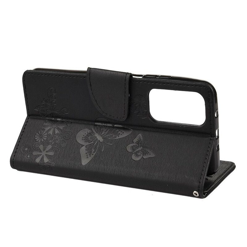 Flip Case Für Xiaomi Mi 10T / 10T Pro Nur Schmetterlinge Mit Schlüsselband