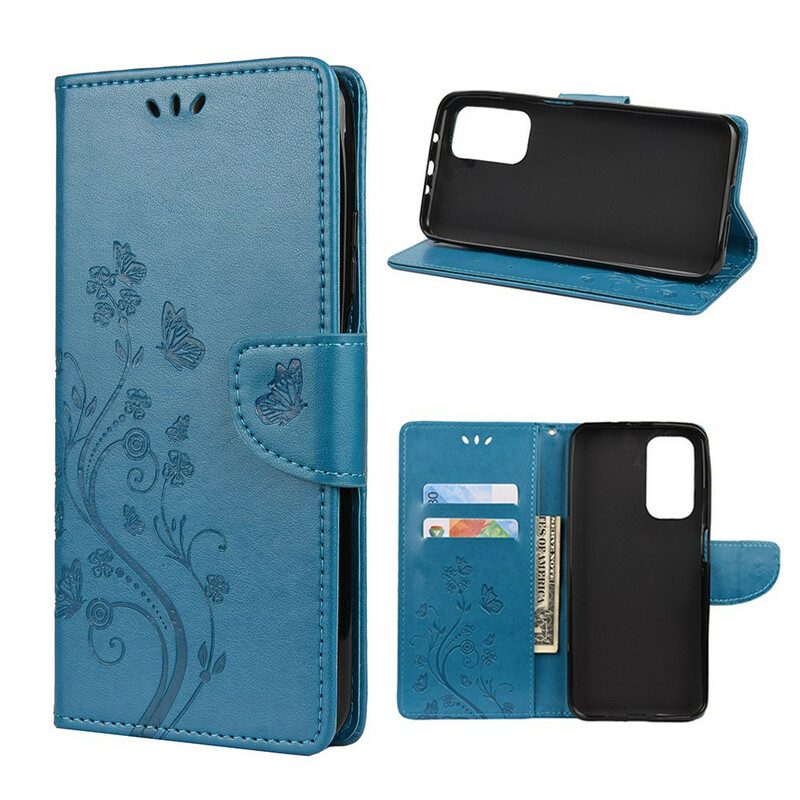Lederhüllen Für Xiaomi Mi 10T / 10T Pro Asiatische Schmetterlinge Und Blumen