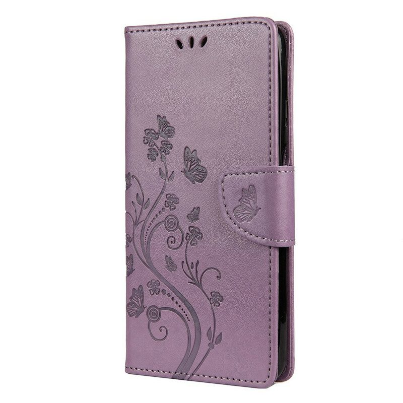 Lederhüllen Für Xiaomi Mi 10T / 10T Pro Asiatische Schmetterlinge Und Blumen