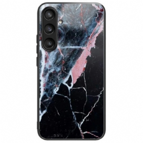 Hülle Für Samsung Galaxy S25 Plus 5g Gehärtetes Glas In Schwarz-rosa Marmor