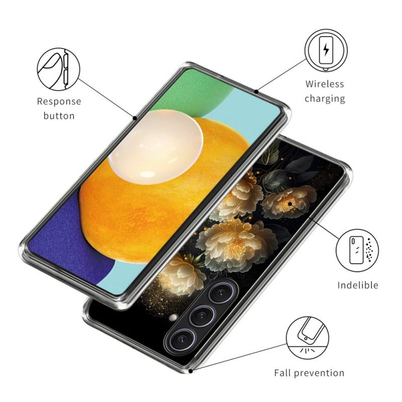 Hülle Für Samsung Galaxy S25 Plus 5g Goldene Pfingstrosen