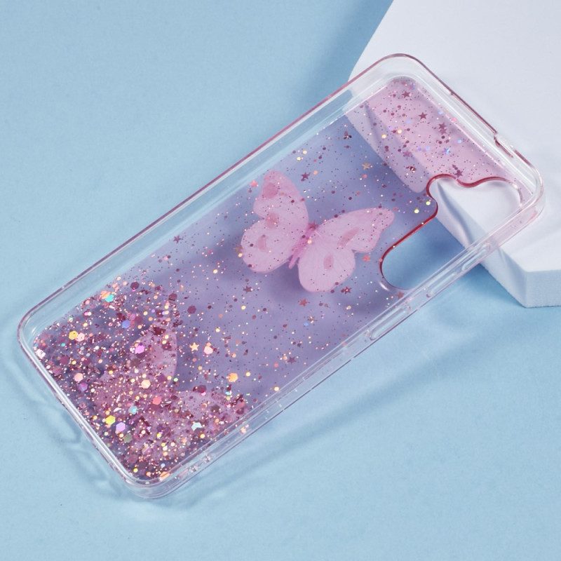Hülle Samsung Galaxy S25 Plus 5g Handyhülle Pailletten & Schmetterlinge