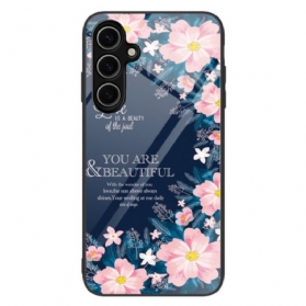 Hülle Samsung Galaxy S25 Plus 5g Handyhülle Rosa Blumen Aus Gehärtetem Glas
