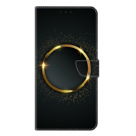 Lederhüllen Für Samsung Galaxy S25 Plus 5g Goldener Kreis