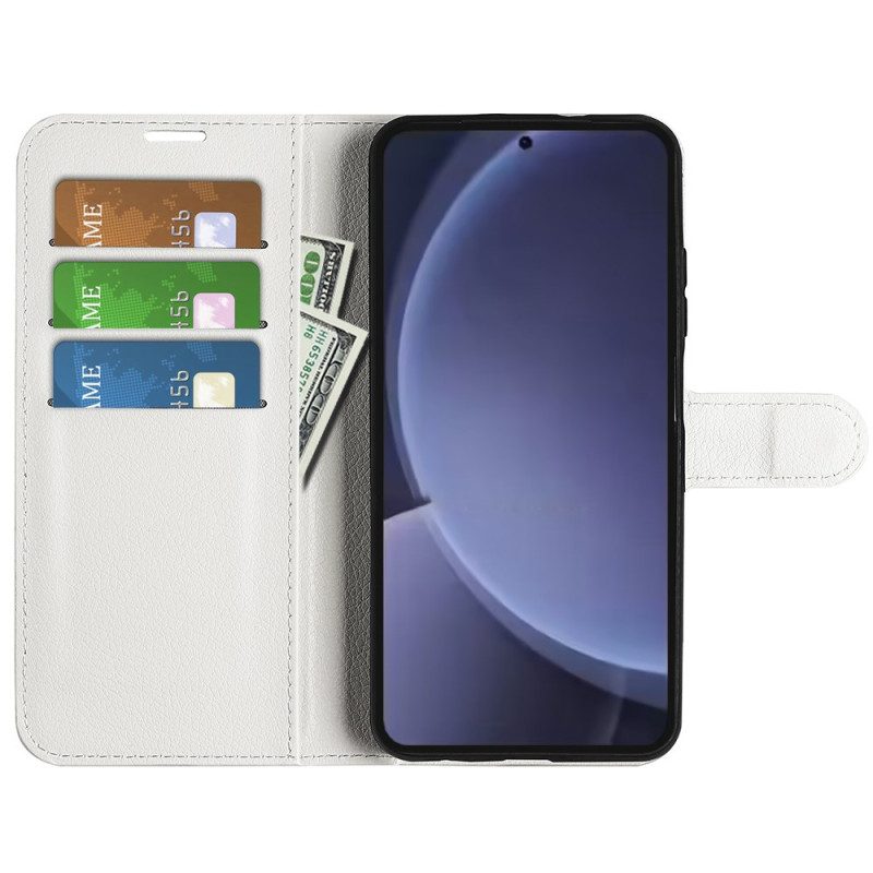 Lederhüllen Für Samsung Galaxy S25 Plus 5g Klassisches Litschi-kunstleder