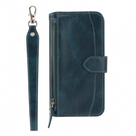 Lederhüllen Für Samsung Galaxy S25 Plus 5g Reißverschlusstasche Und Schulterriemen