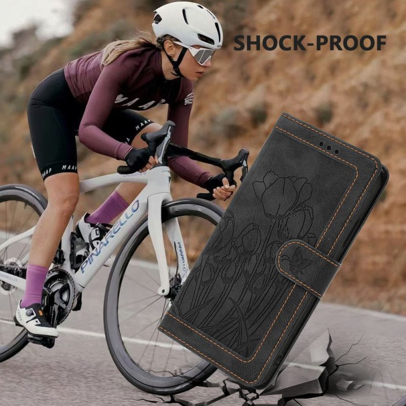 Lederhüllen Für Samsung Galaxy S25 Plus 5g Wildlederoptik Mit Blumenmuster