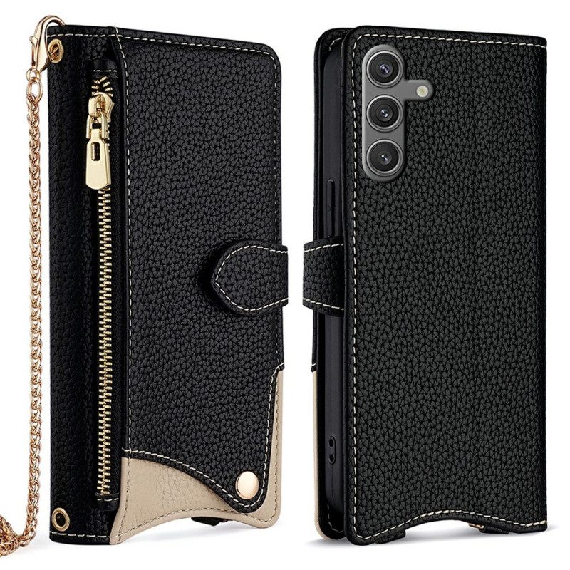 Lederhüllen Samsung Galaxy S25 Plus 5g Geldbörse Mit Kette