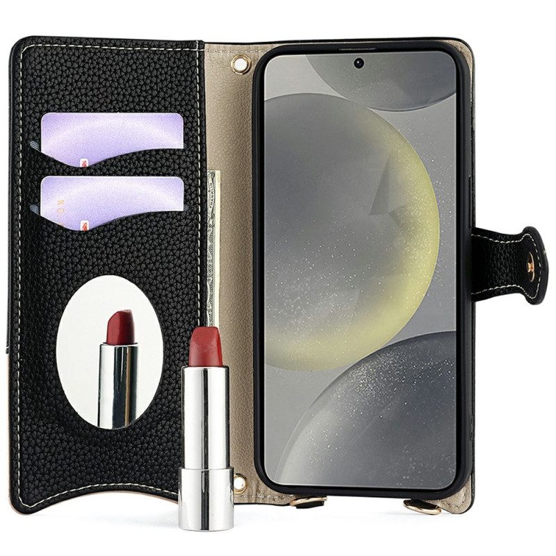 Lederhüllen Samsung Galaxy S25 Plus 5g Geldbörse Mit Kette