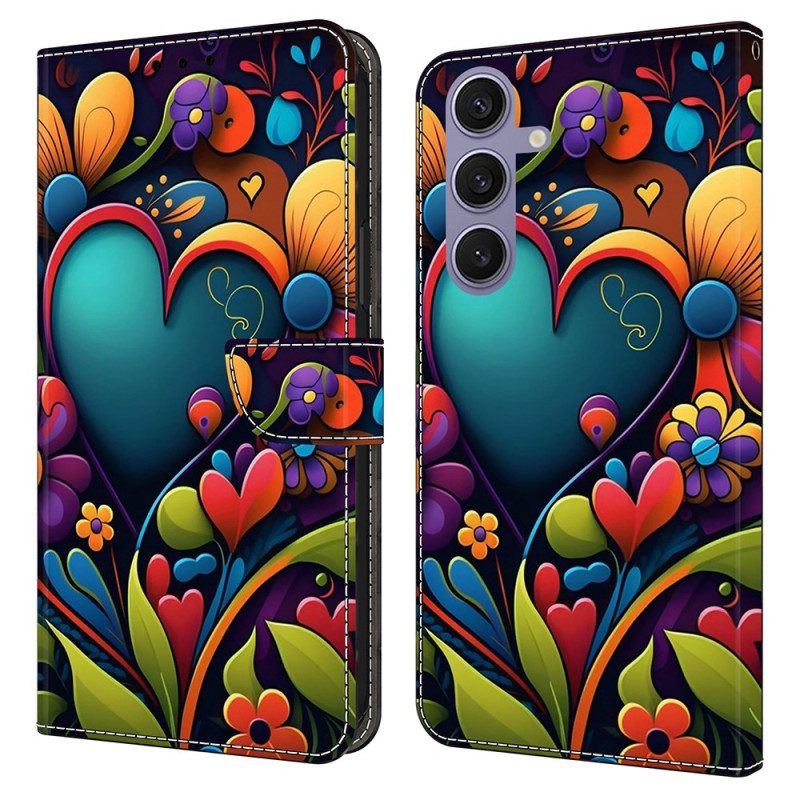 Lederhüllen Samsung Galaxy S25 Plus 5g Gemaltes Herz