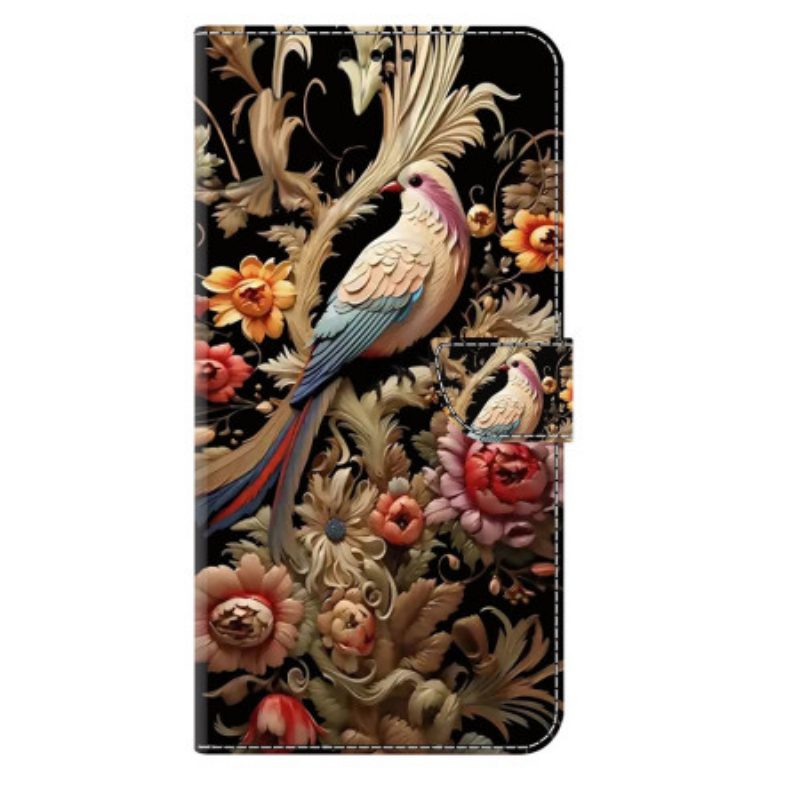 Lederhüllen Samsung Galaxy S25 Plus 5g Handyhülle Blumen Und Vögel