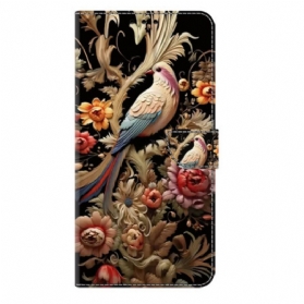 Lederhüllen Samsung Galaxy S25 Plus 5g Handyhülle Blumen Und Vögel