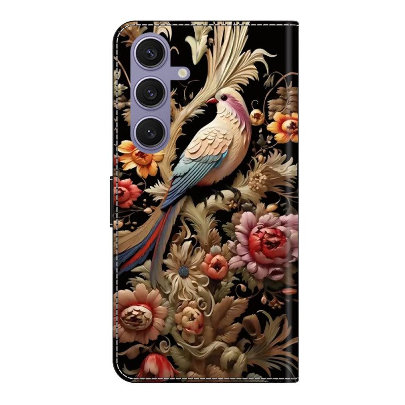 Lederhüllen Samsung Galaxy S25 Plus 5g Handyhülle Blumen Und Vögel