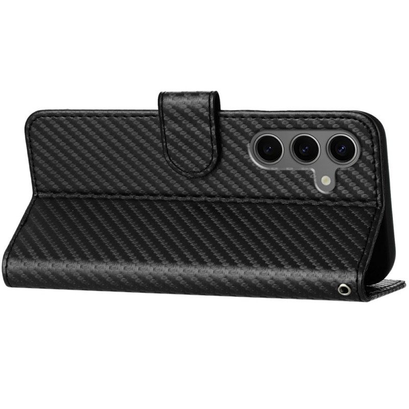 Lederhüllen Samsung Galaxy S25 Plus 5g Handyhülle Carbonfaser Mit Riemen