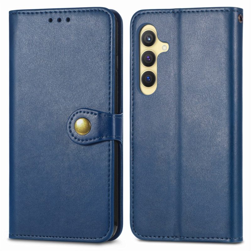 Lederhüllen Samsung Galaxy S25 Plus 5g Handyhülle Knopfverschluss