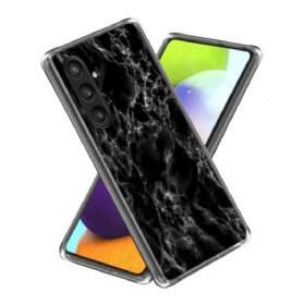 Lederhüllen Samsung Galaxy S25 Plus 5g Handyhülle Schwarzer Marmor