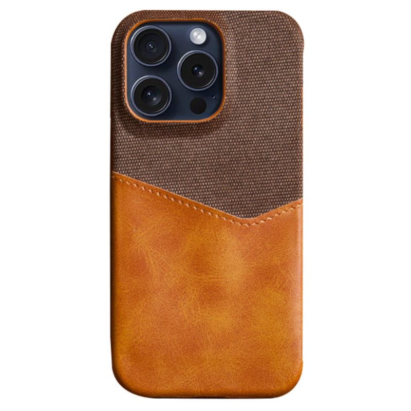 Hülle iPhone 16 Pro Kartenetui Aus Kunstleder Und Stoff