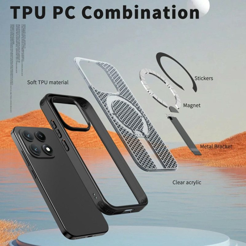 Hülle Xiaomi 17 Magnetische Gitterstruktur Mit Ständer