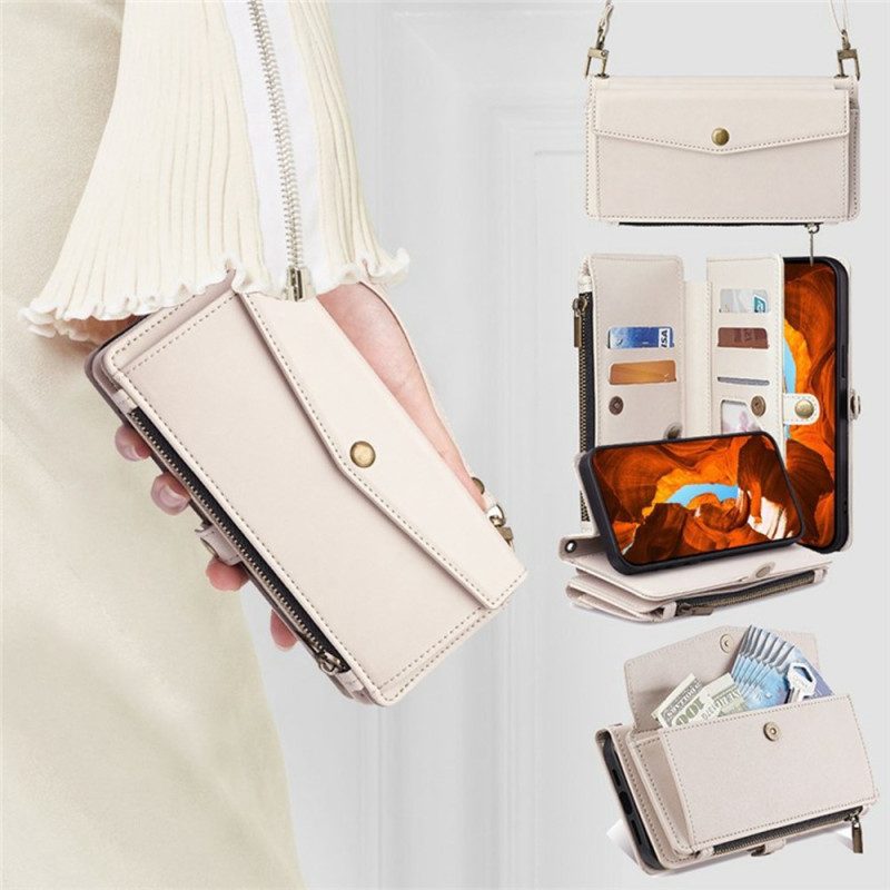 Lederhüllen Für Xiaomi 17 Geldbörse Mit Schulterriemen Und Trageband