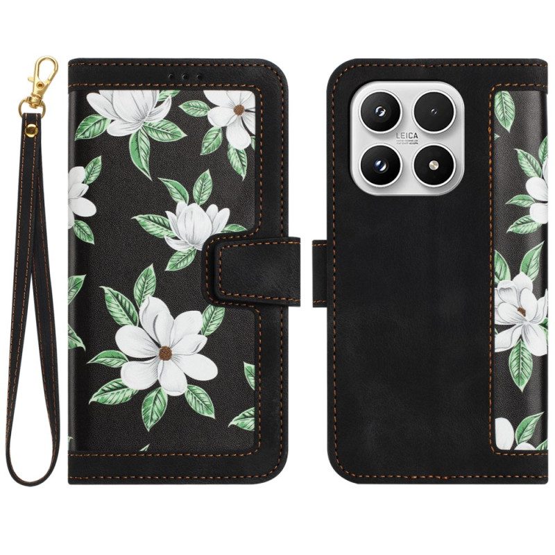 Lederhüllen Für Xiaomi 17 Kartenhalter Mit Blumenmuster
