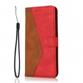 Lederhüllen Für Xiaomi 17 Zweifarbig