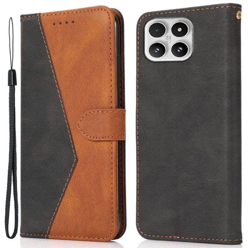 Lederhüllen Für Xiaomi 17 Zweifarbig